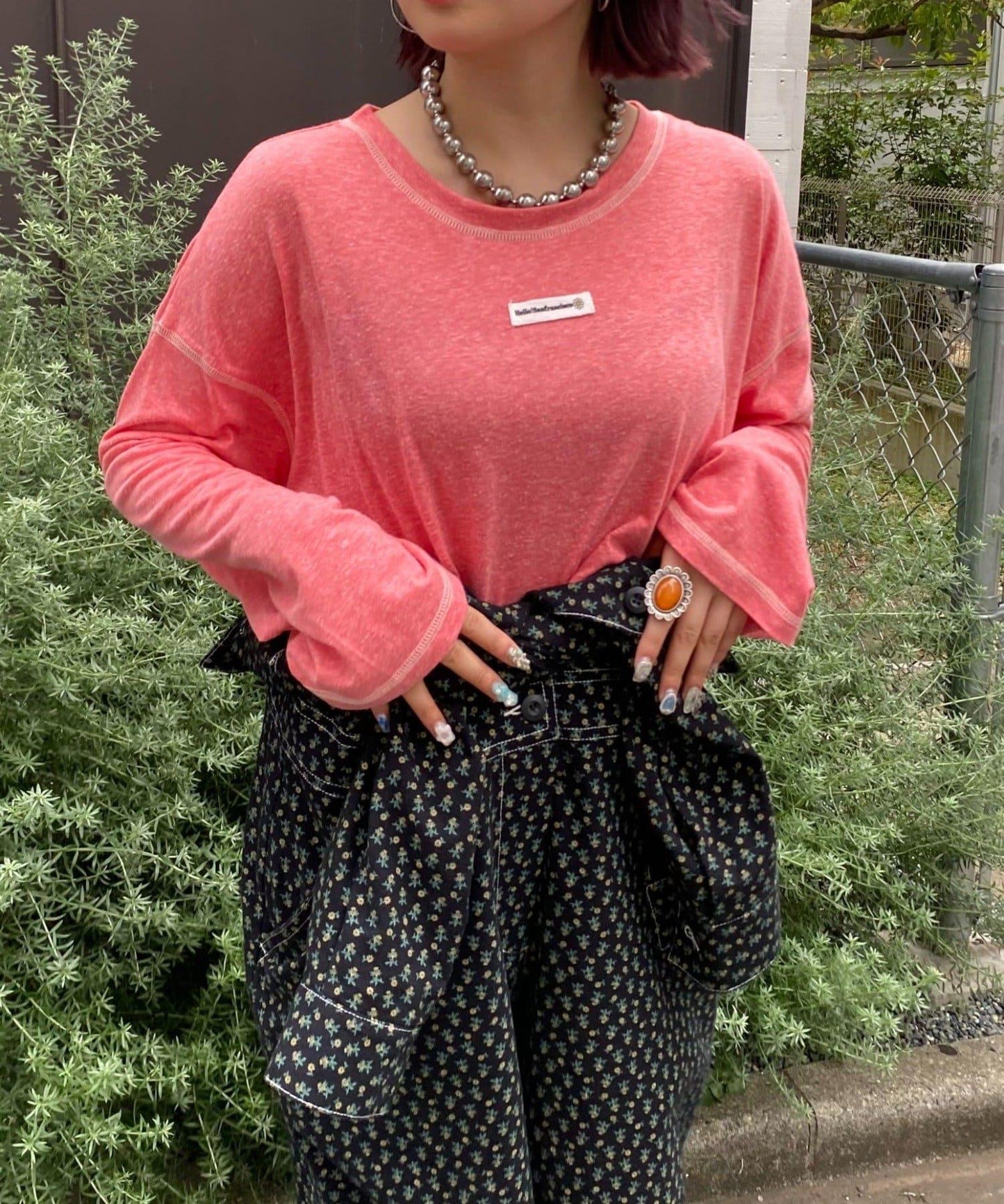 H.S透明紗質圓領T恤