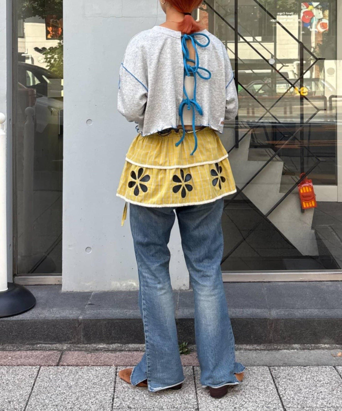 H.S多功能花朵剪裁卷邊裙