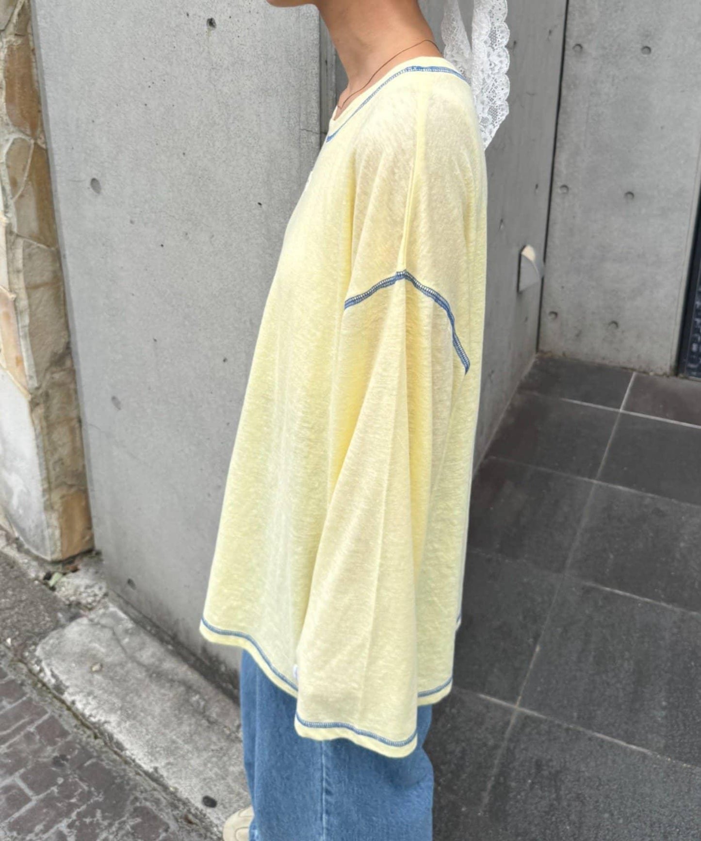 H.S透明紗質圓領T恤