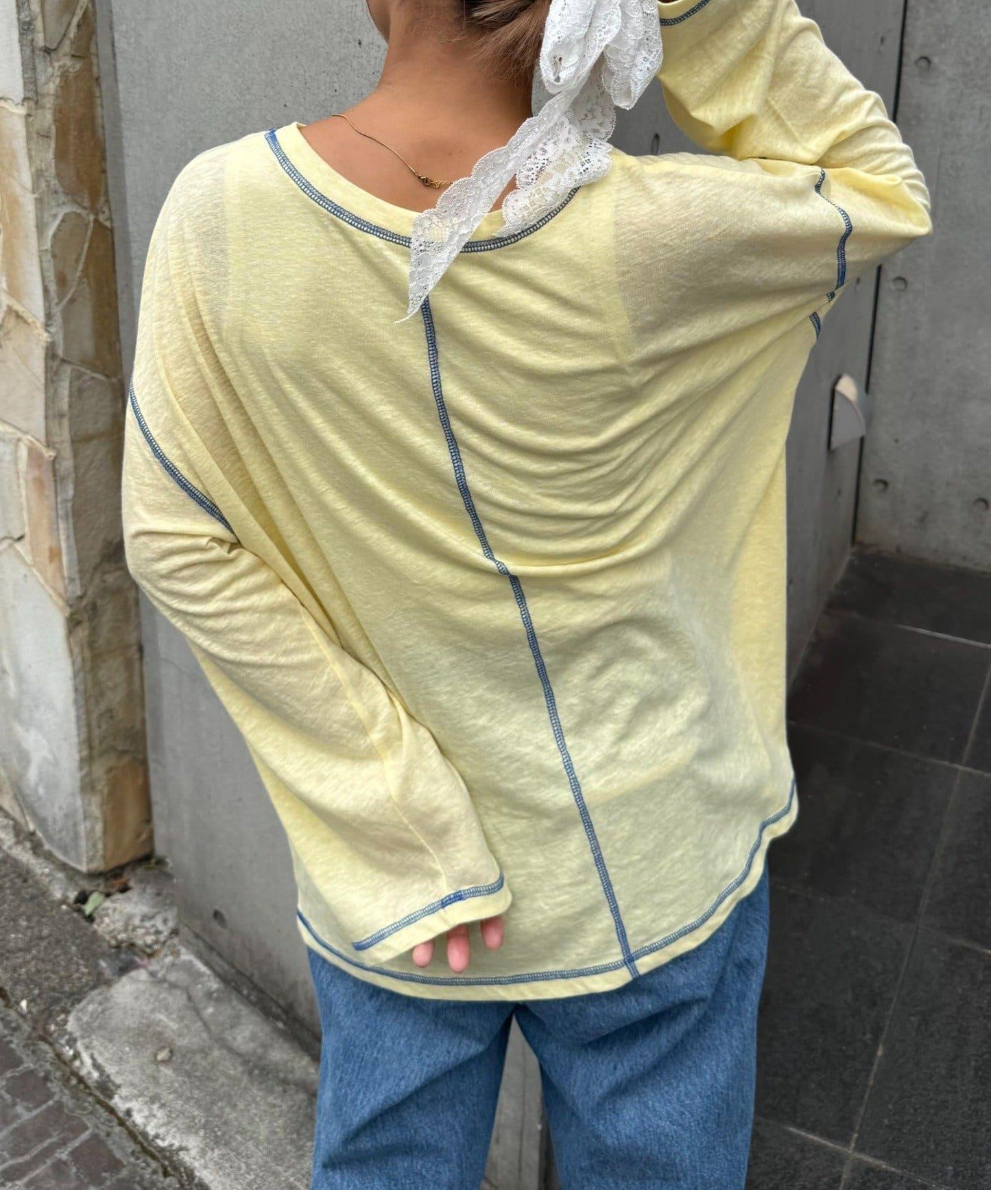 H.S透明紗質圓領T恤