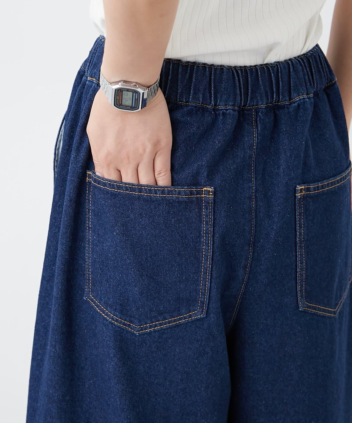 H.S蕾絲花邊寬鬆牛仔褲