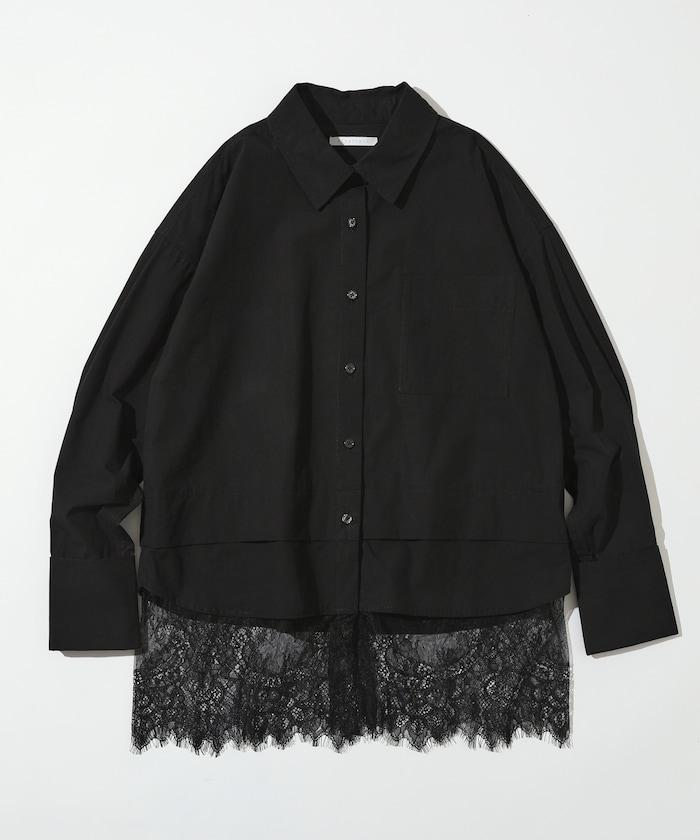 超大尺碼 蕾絲疊層襯衫