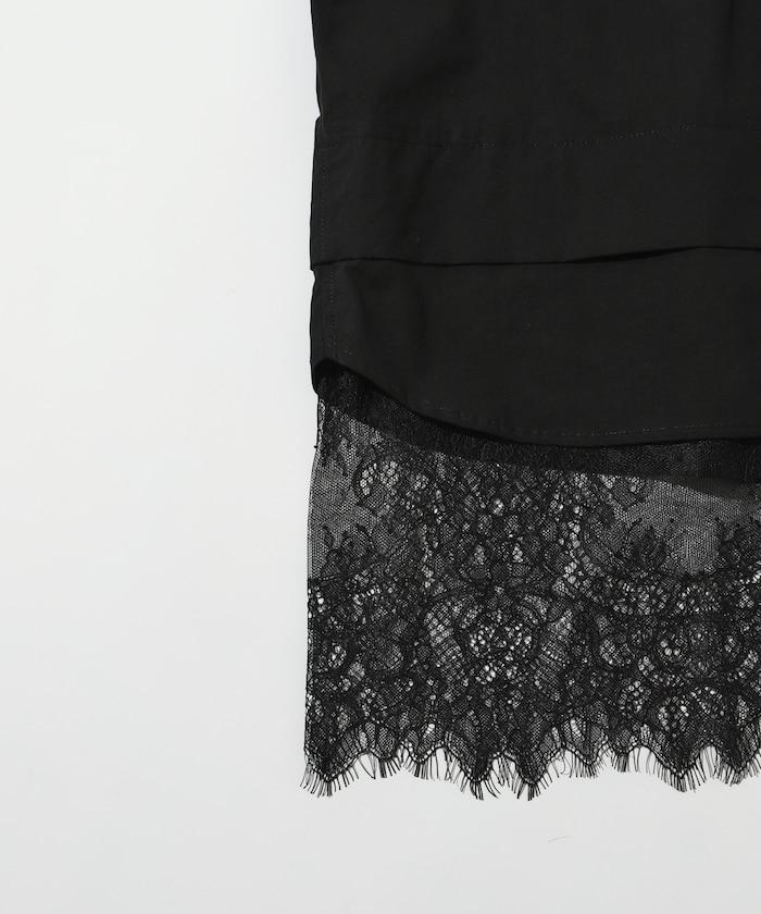 超大尺碼 蕾絲疊層襯衫