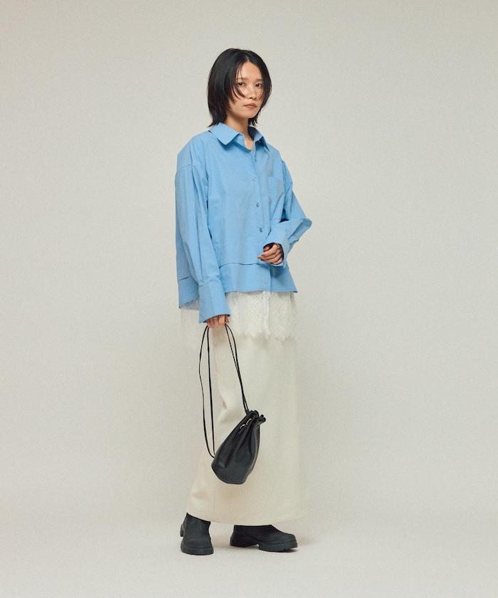 超大尺碼 蕾絲疊層襯衫