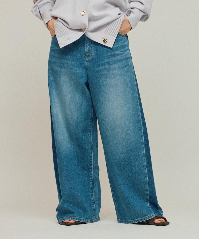 側條紋牛仔褲 / 寬鬆剪裁 曲線牛仔褲 / JL253P10