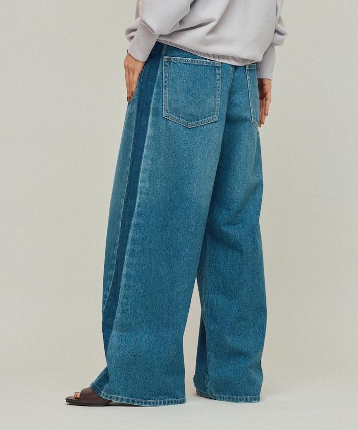 側條紋牛仔褲 / 寬鬆剪裁 曲線牛仔褲 / JL253P10