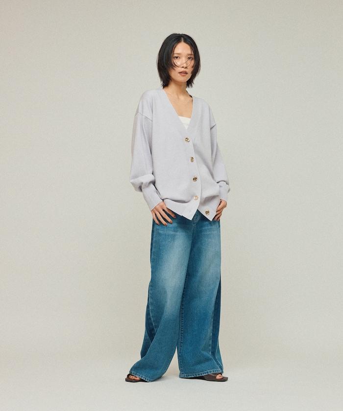 側條紋牛仔褲 / 寬鬆剪裁 曲線牛仔褲 / JL253P10