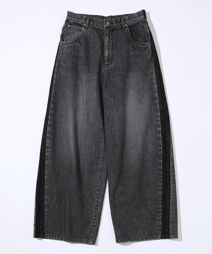 側條紋牛仔褲 / 寬鬆剪裁 曲線牛仔褲 / JL253P10