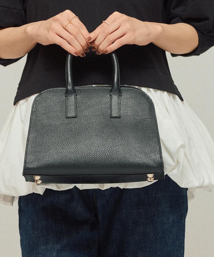 皮革 迷你波士頓包 / 牛皮 / 防水皮革