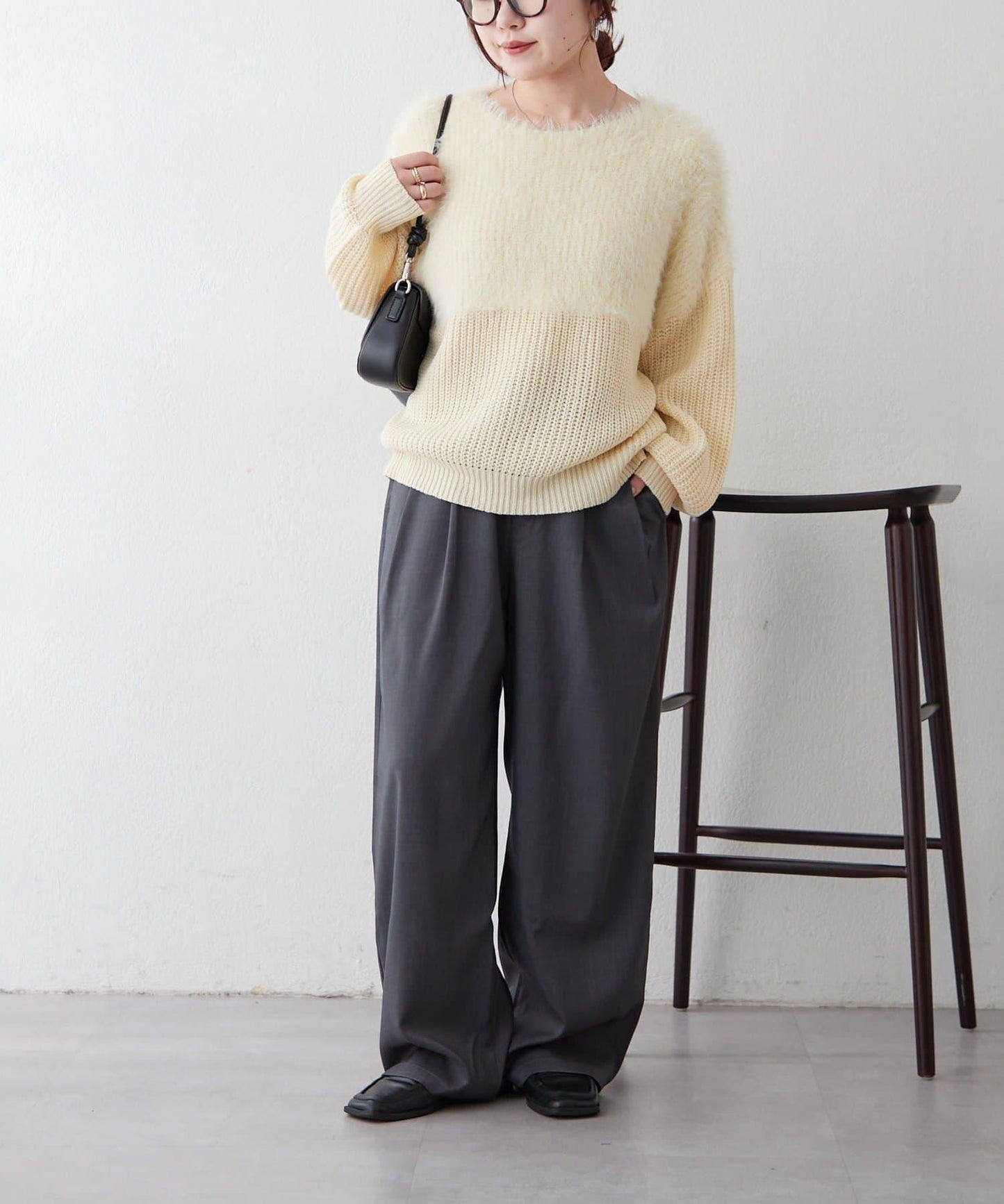 切換絨毛套頭衫