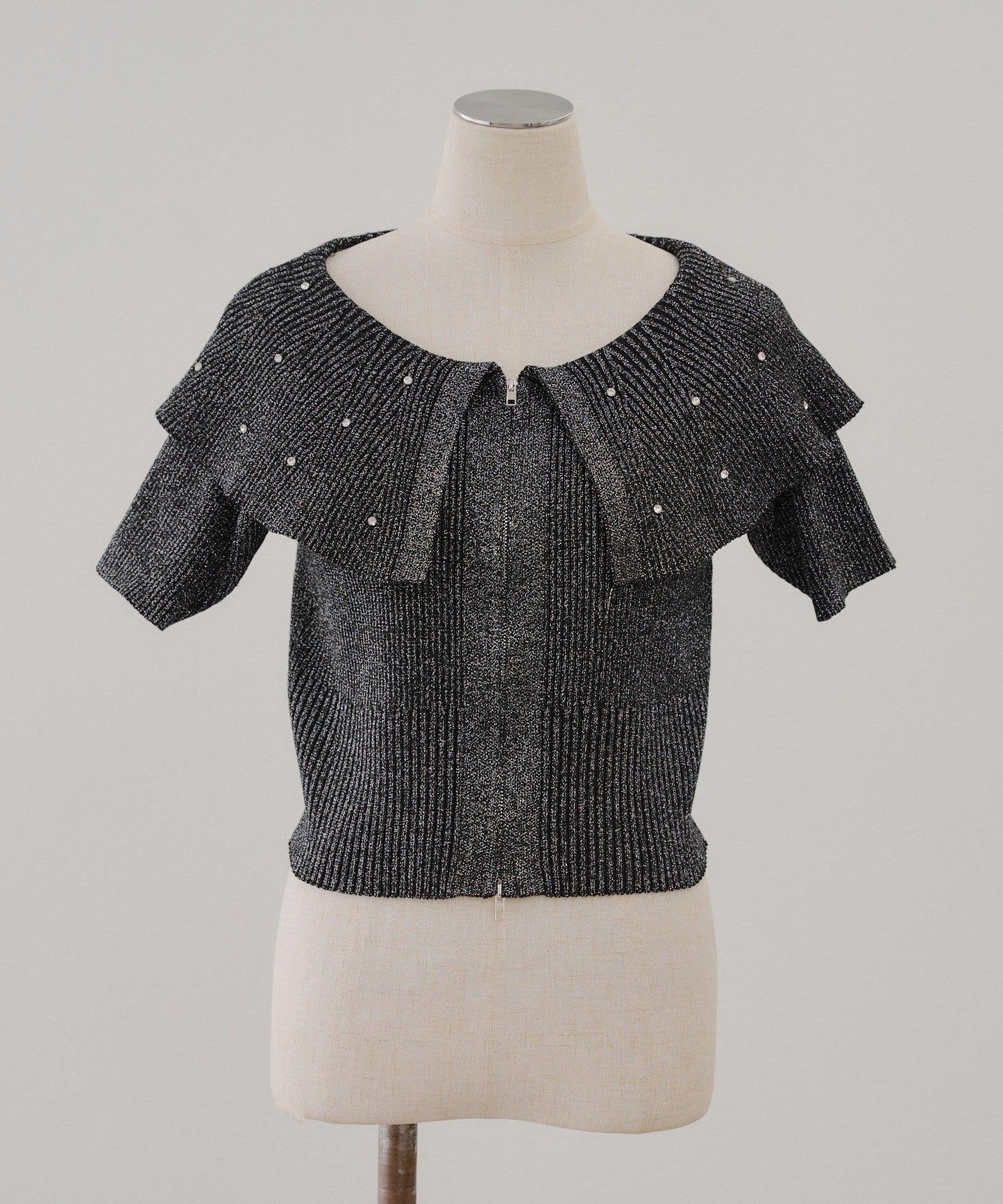 閃亮大領拉鍊開衫