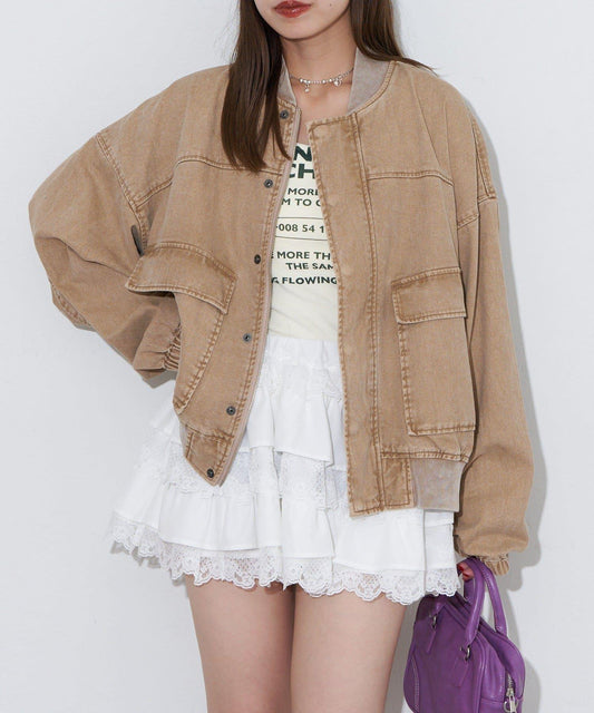 【ANTI WARP /抗翹】牛仔飛行夾克A-2JKT