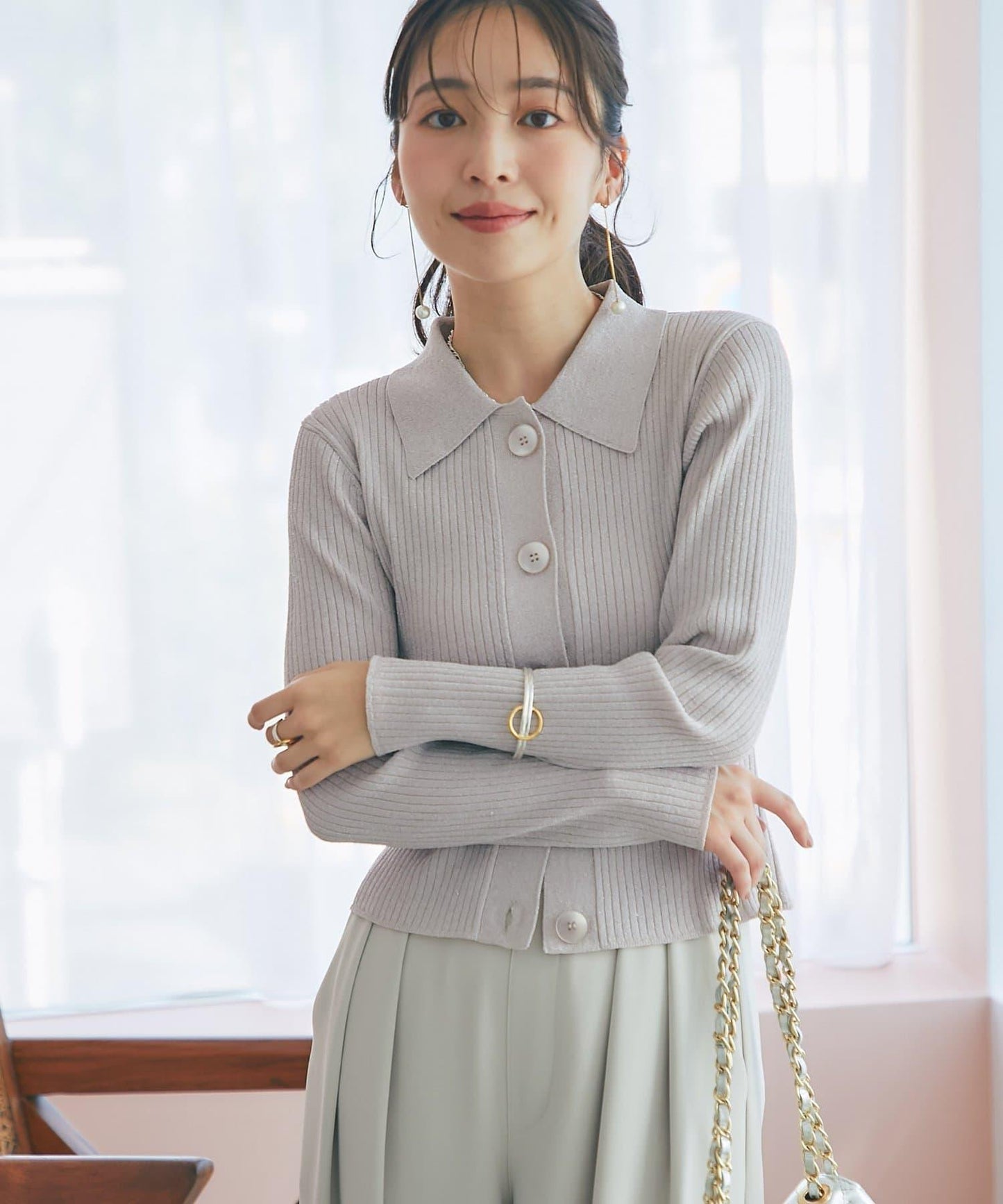 【名品・復刻】閃光針織polo領開衫