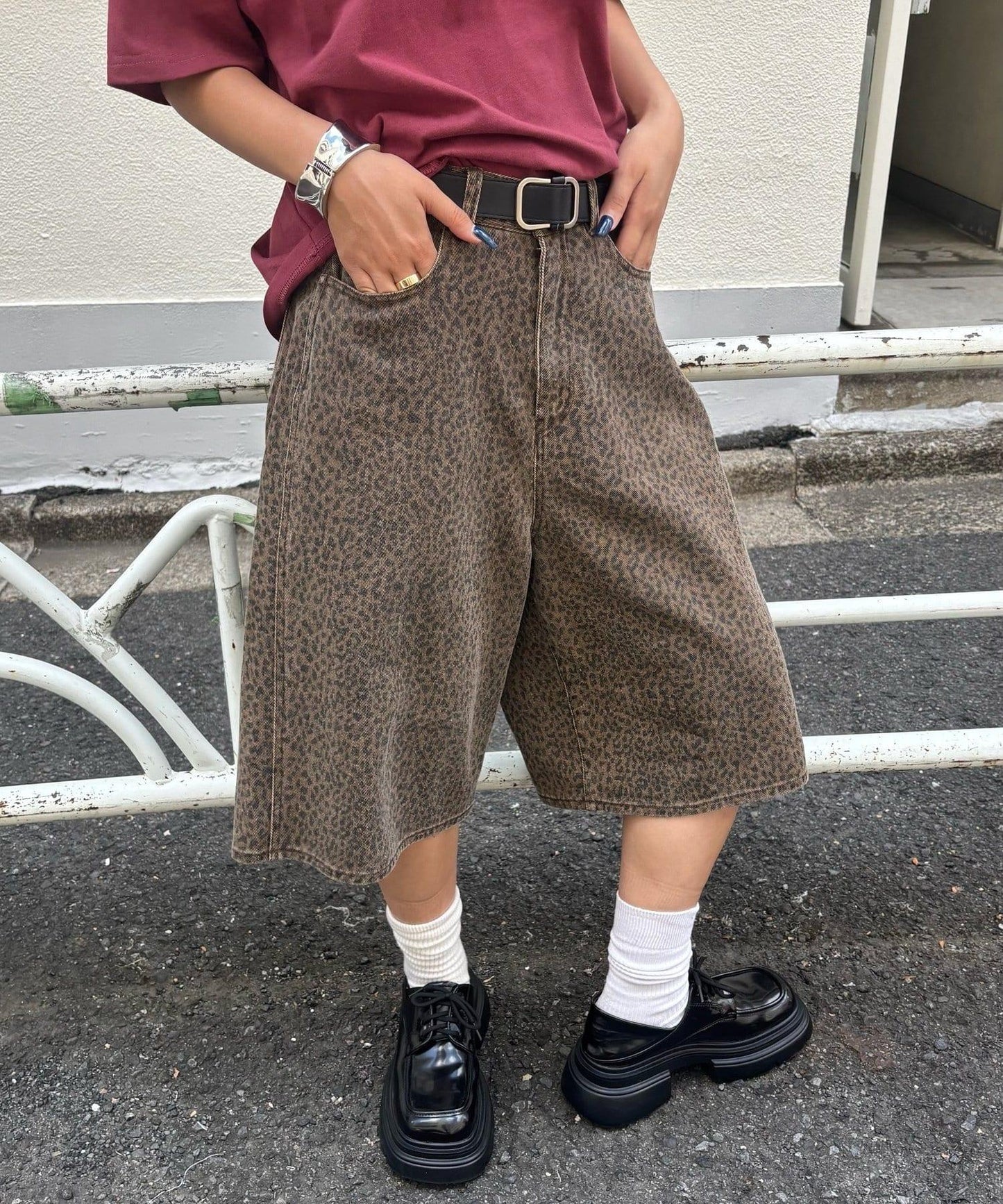 【AW】柄帆布半褲