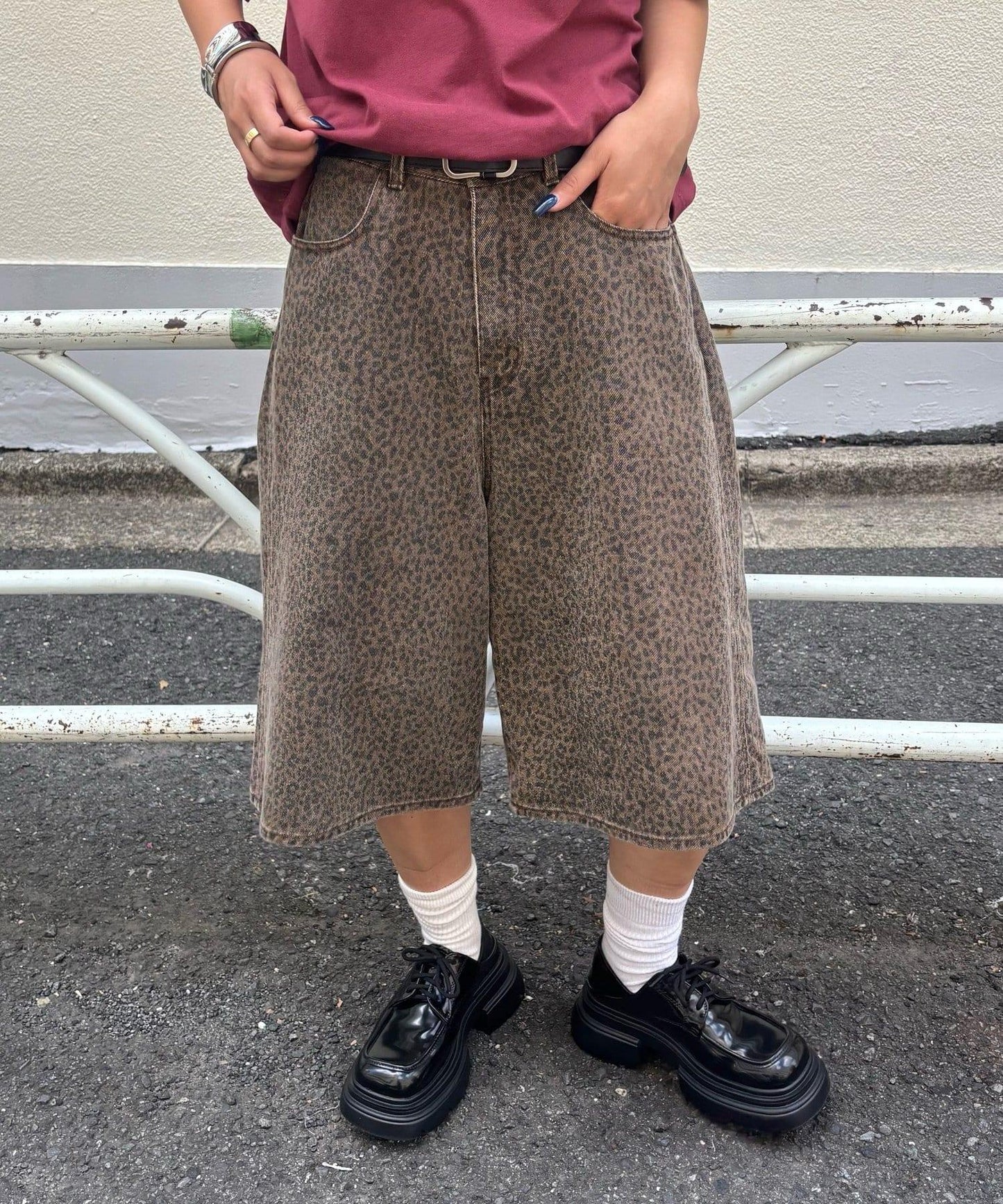 【AW】柄帆布半褲