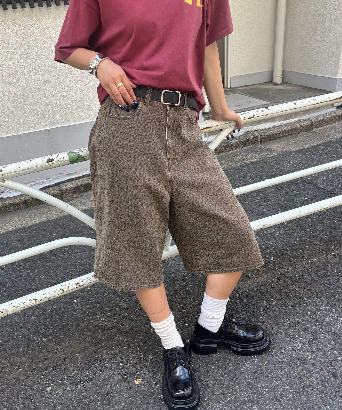 【AW】柄帆布半褲