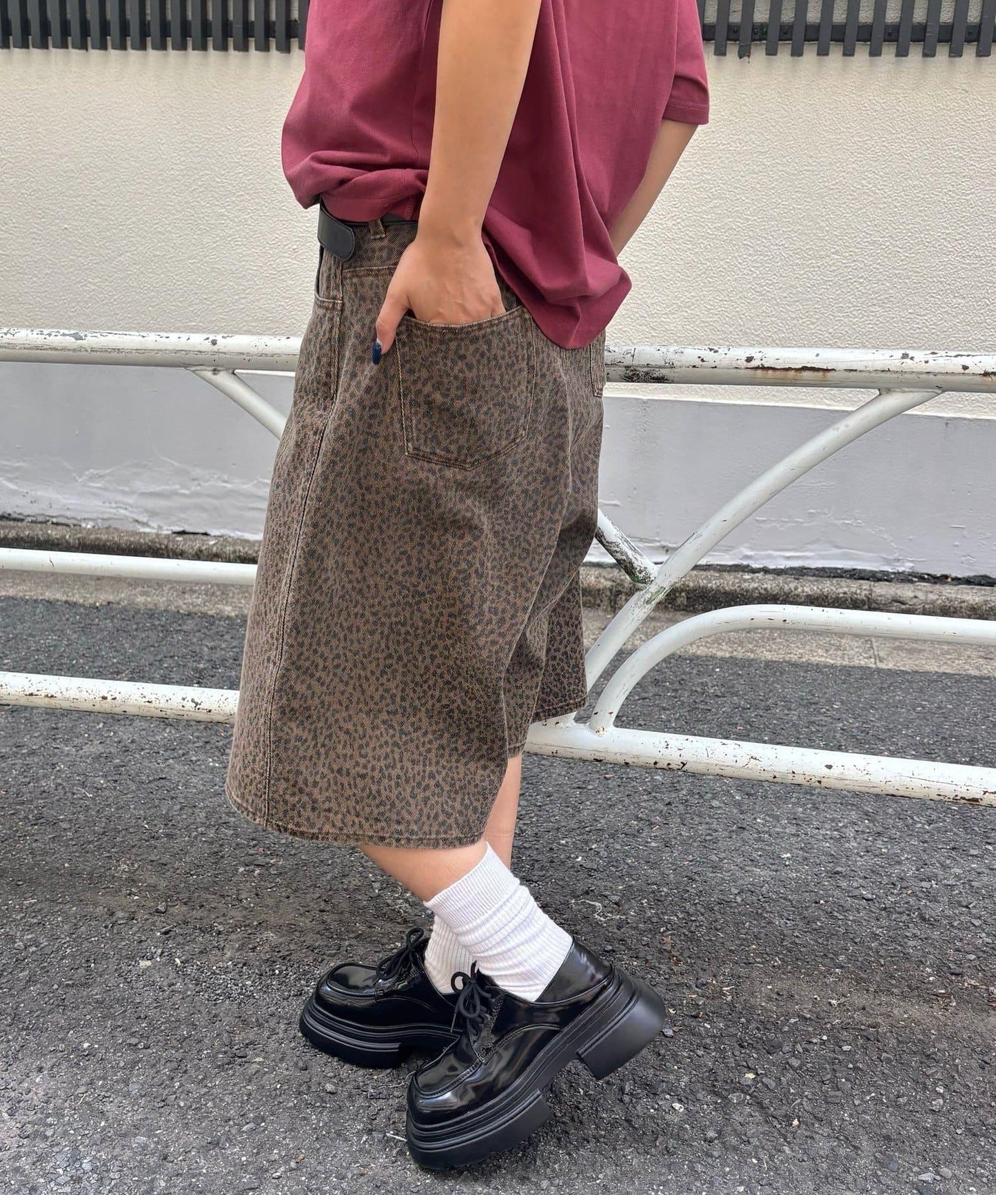 【AW】柄帆布半褲