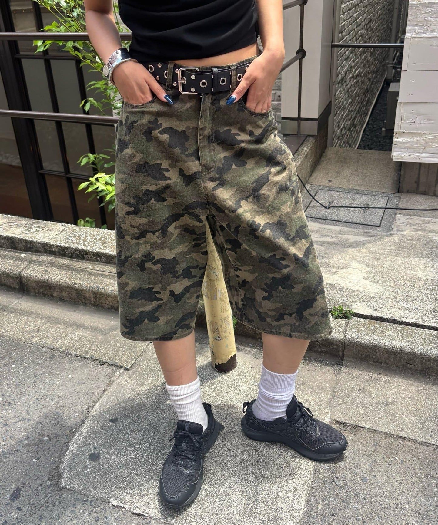 【AW】柄帆布半褲