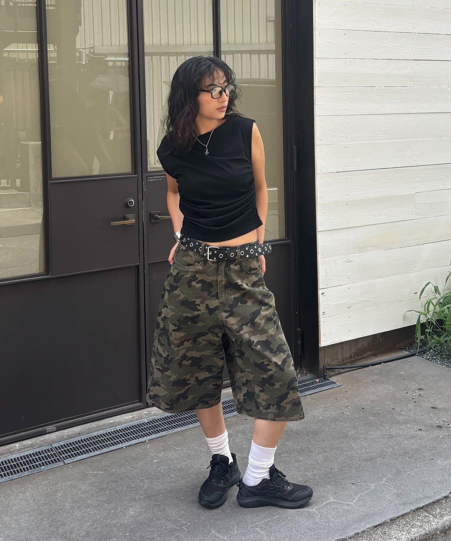 【AW】柄帆布半褲