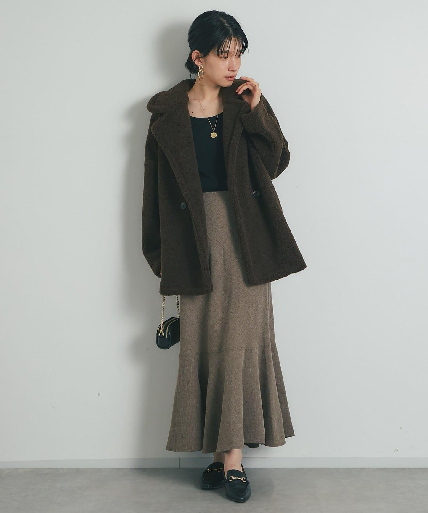【有小個子尺碼・美麗剪裁】後開衩美人魚長裙