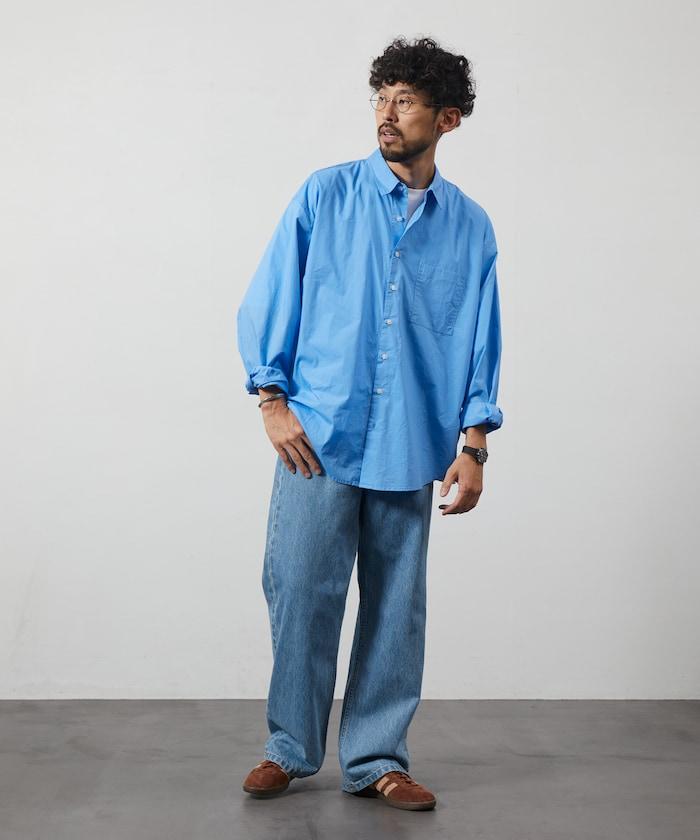 輕鬆合身寬鬆襯衫 / 常規領 / 長袖