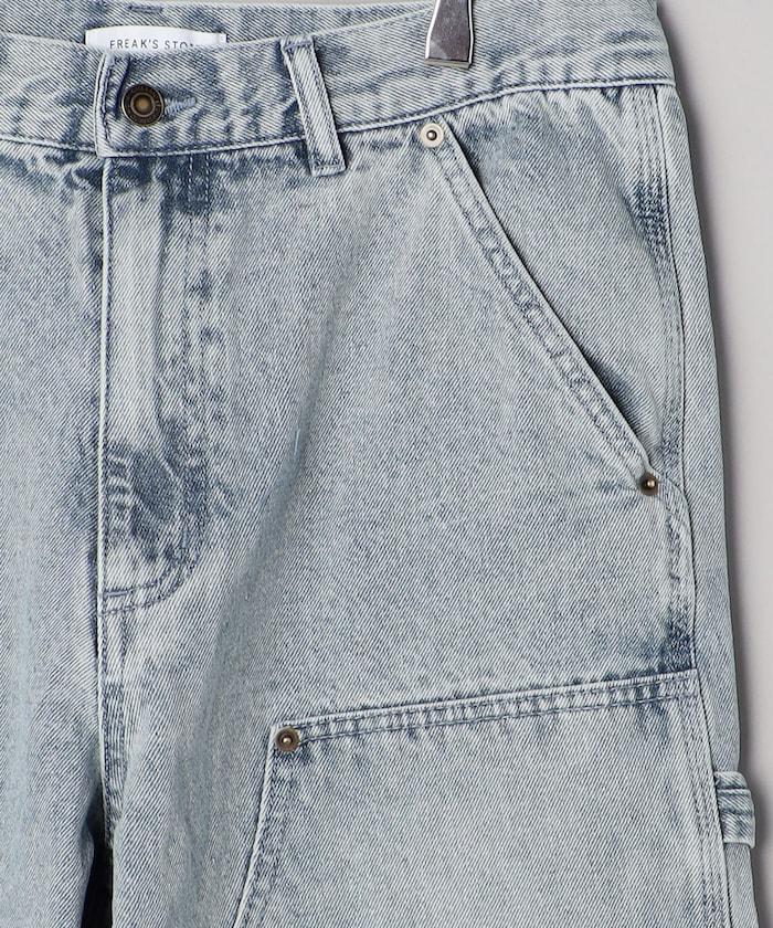 直筒版型寬鬆雙膝牛仔褲