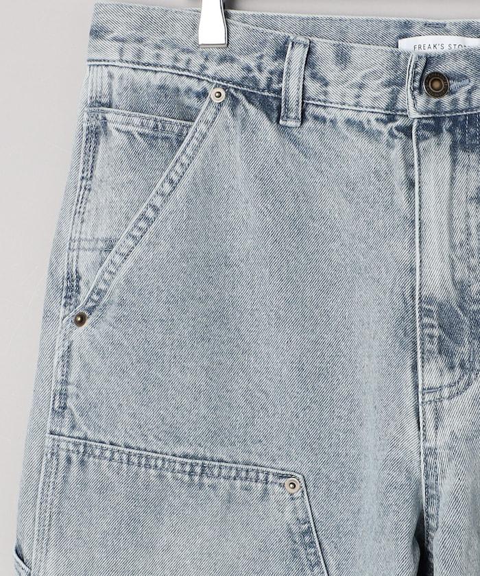 直筒版型寬鬆雙膝牛仔褲