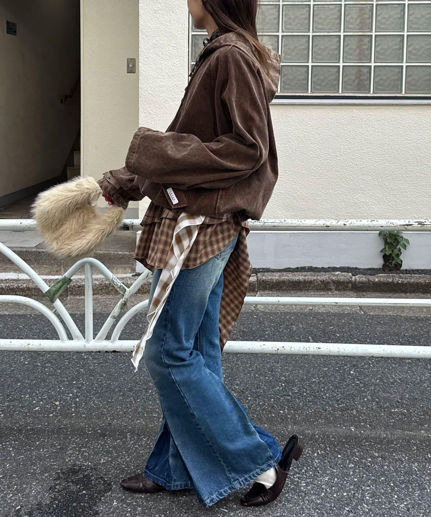【UNESS/ユーネス】工藝燈芯絨套頭衫連帽外套