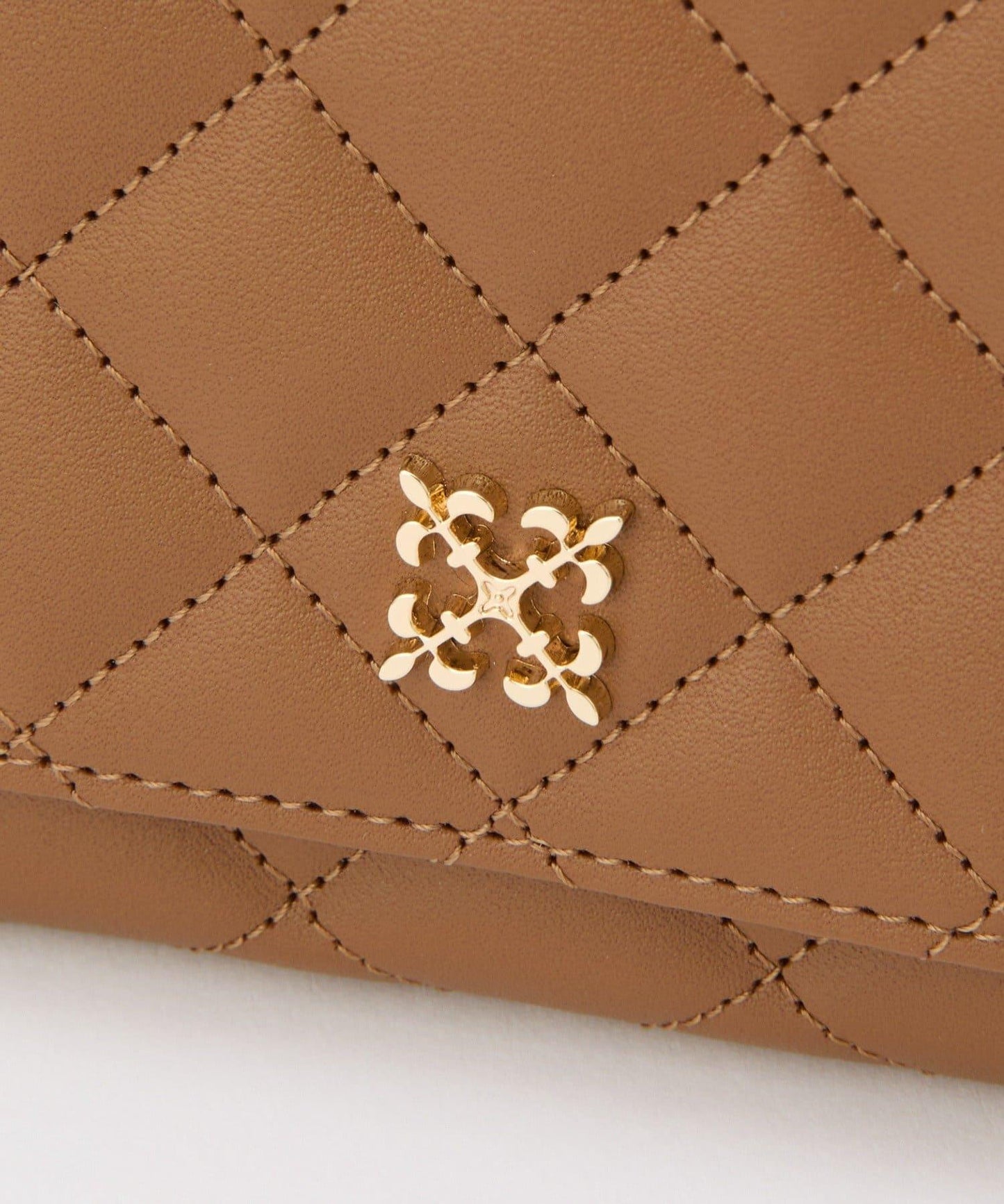 菱格紋皮革雙摺錢包