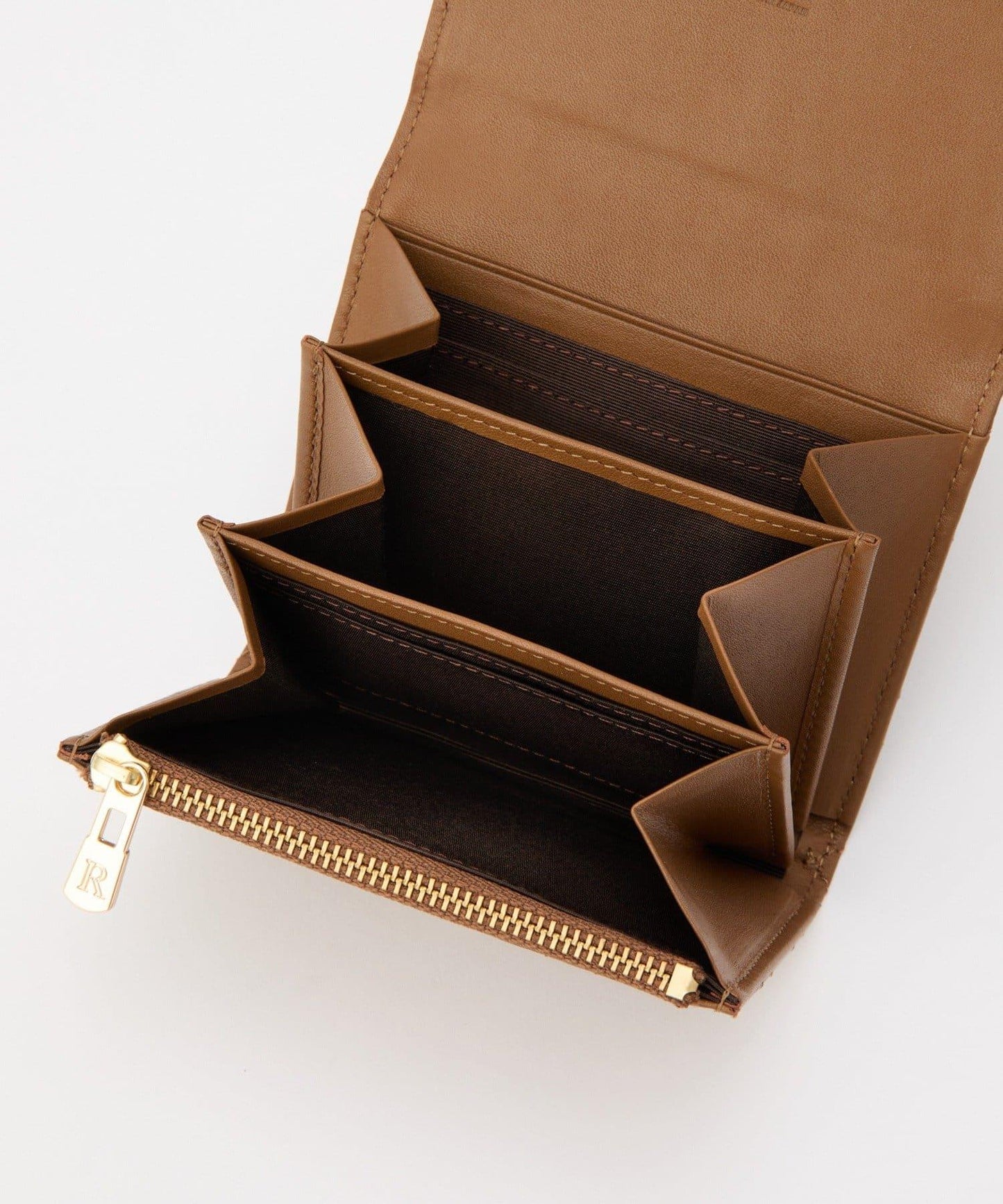 菱格紋皮革雙摺錢包