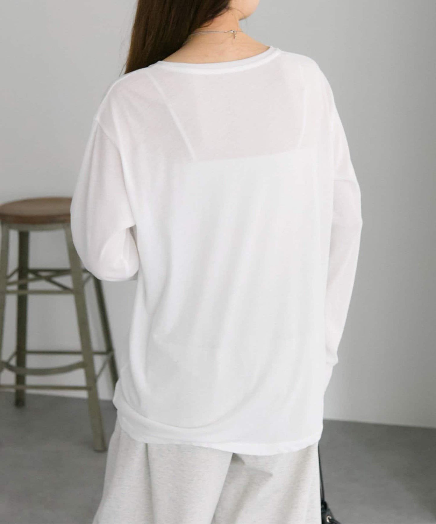 【25AW新色上市!】棉質透視長袖T恤