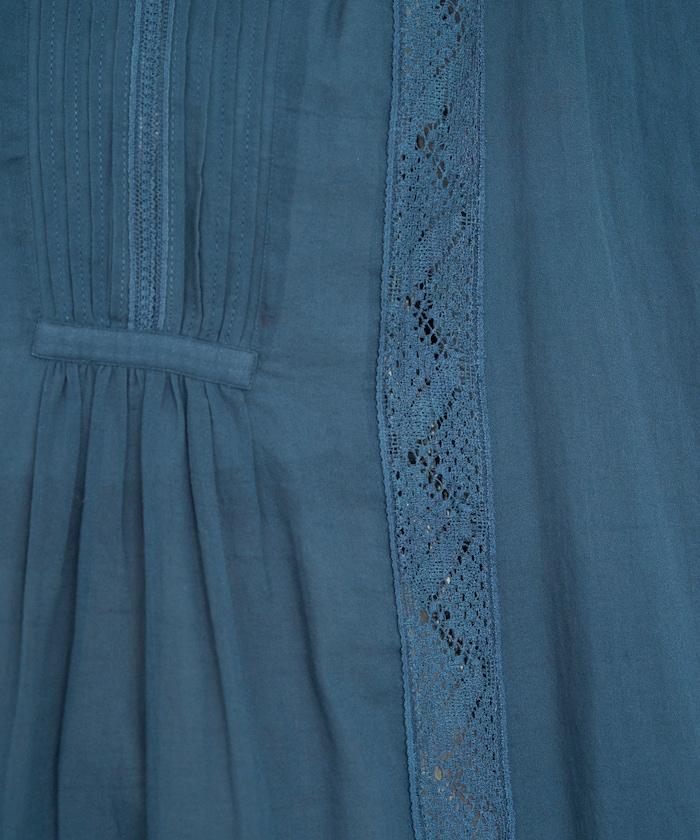 印度蕾絲褶飾長袖襯衫