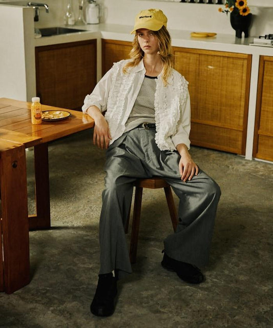 褶皺寬鬆西裝長褲