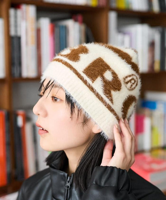 特別款馬海毛標誌針織帽