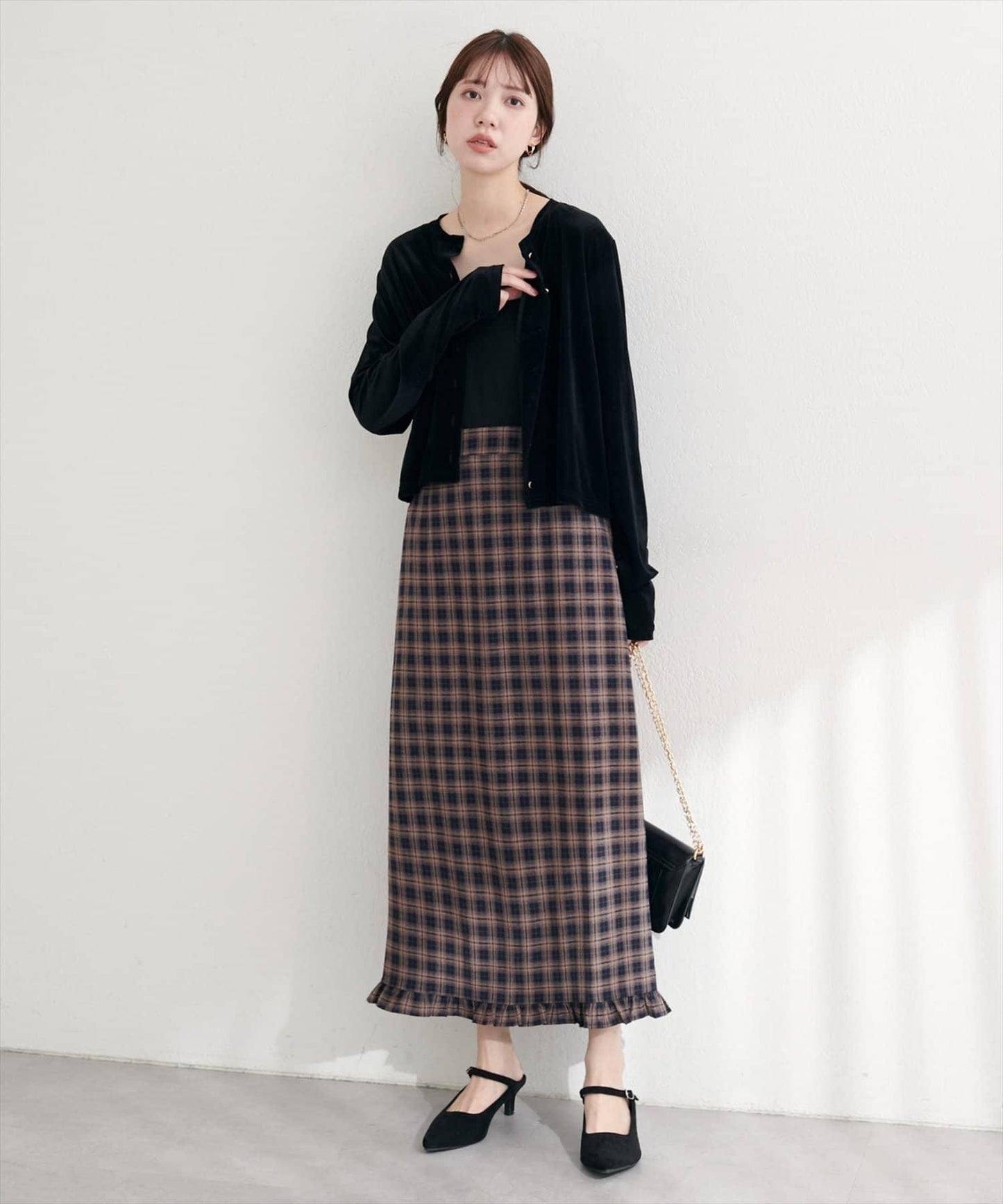 圓領天鵝絨開衫