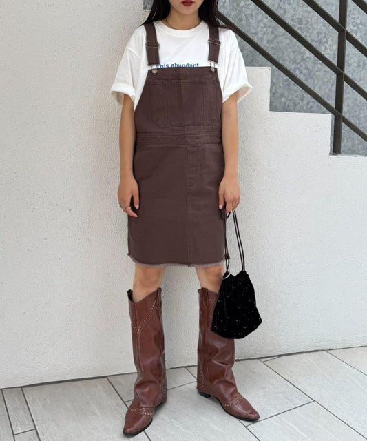 【willow】迷你裙層疊揹帶褲