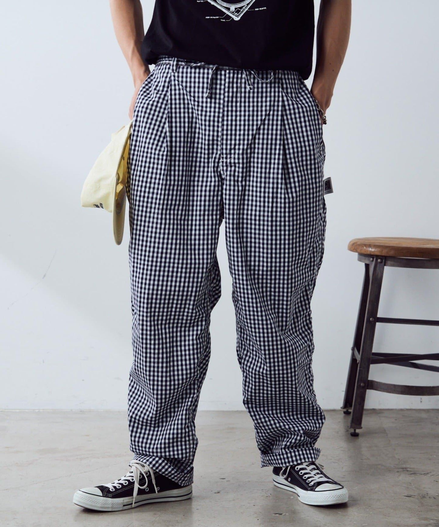 【PATTIPATTI】褶皺寬鬆工裝褲