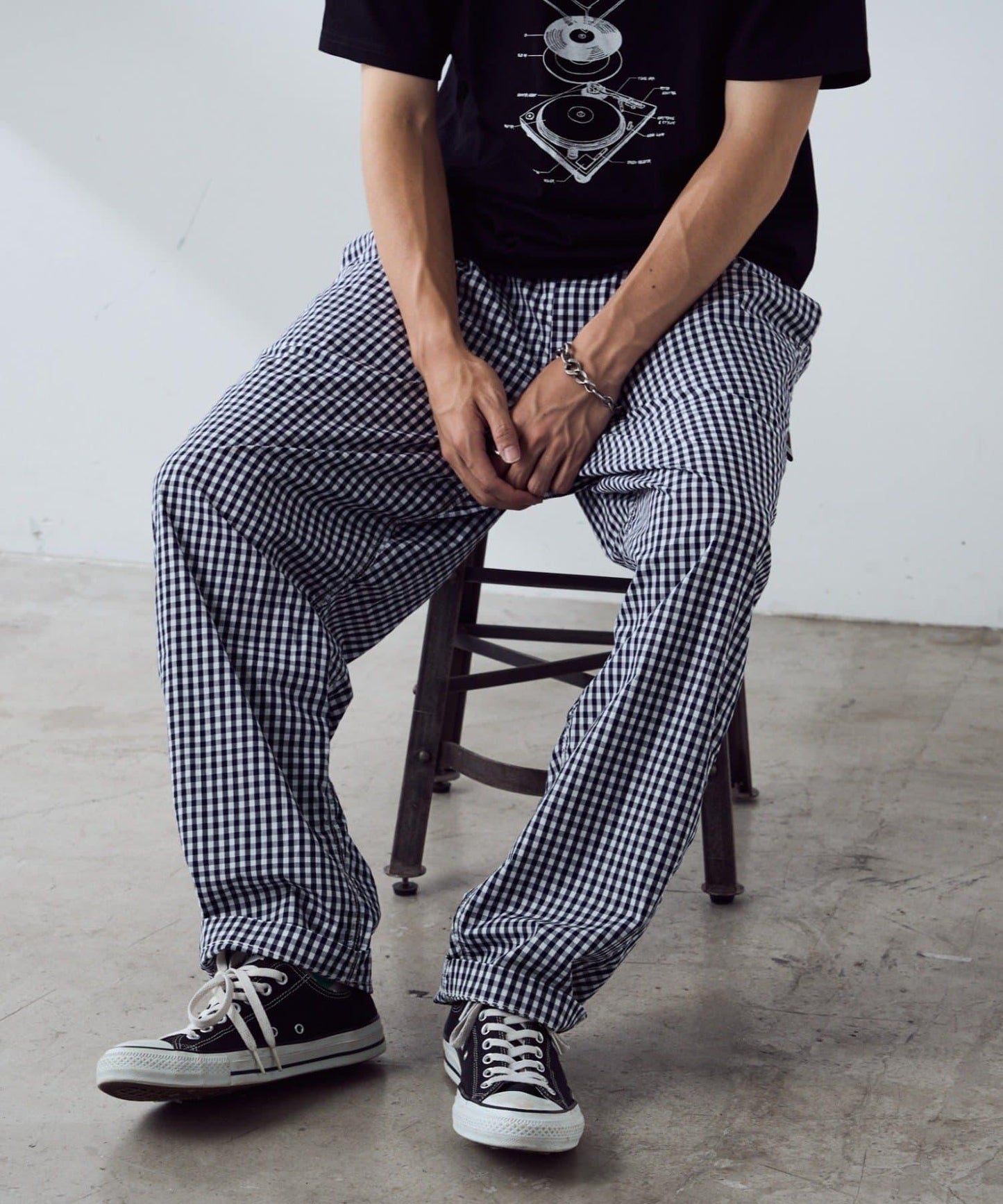 【PATTIPATTI】褶皺寬鬆工裝褲