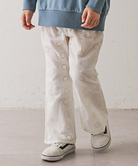 【KIDS】【India】鏤空蕾絲喇叭褲