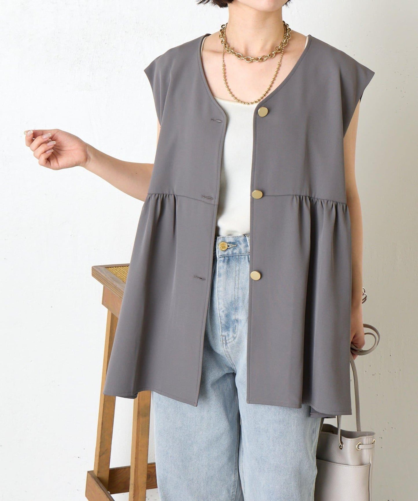 【さわゆい企畫】荷葉邊無袖外套