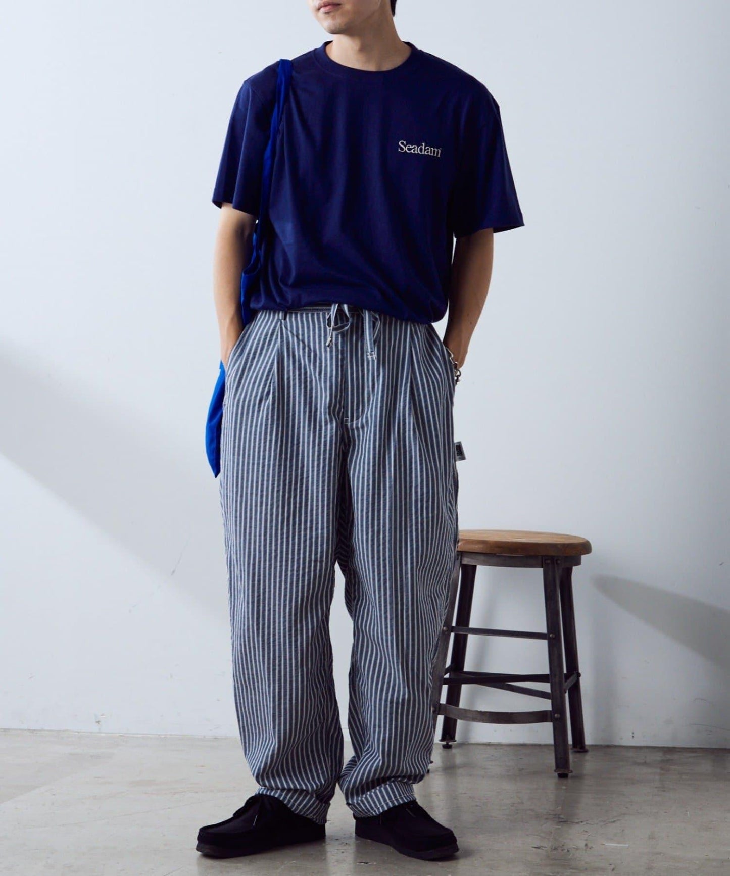 【PATTIPATTI】褶皺寬鬆工裝褲