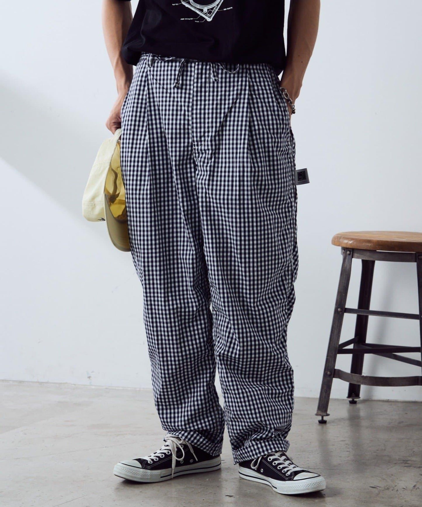 【PATTIPATTI】褶皺寬鬆工裝褲