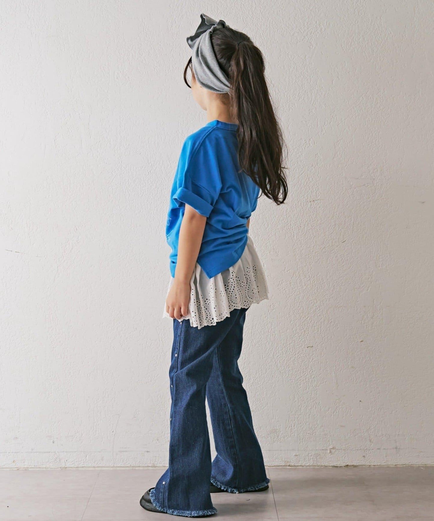 【KIDS】鉚釘喇叭牛仔褲