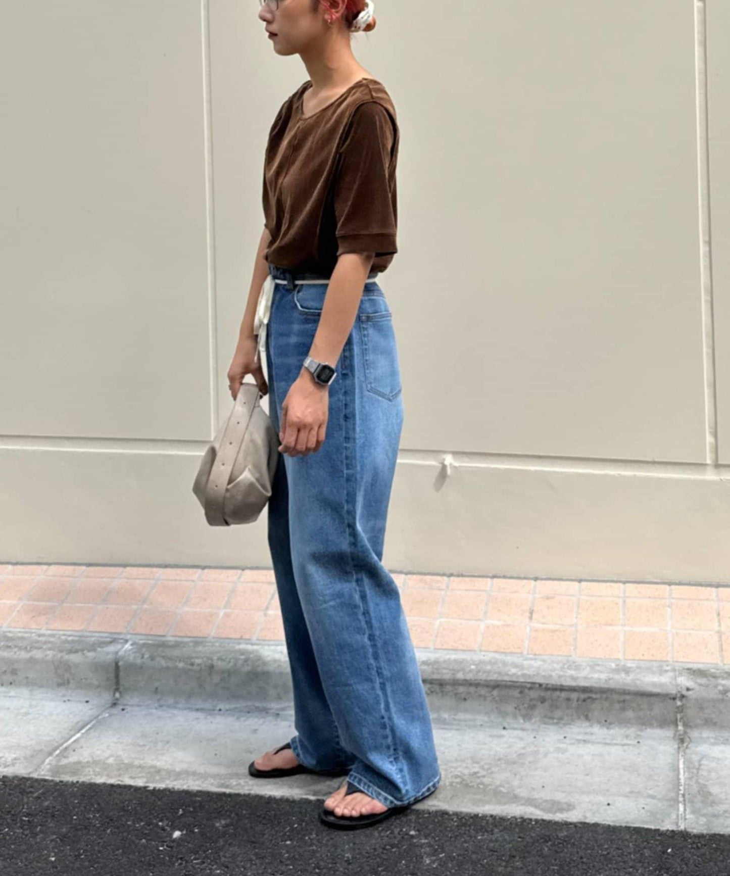 【HENRY】復古牛仔/附腰帶寬鬆牛仔褲