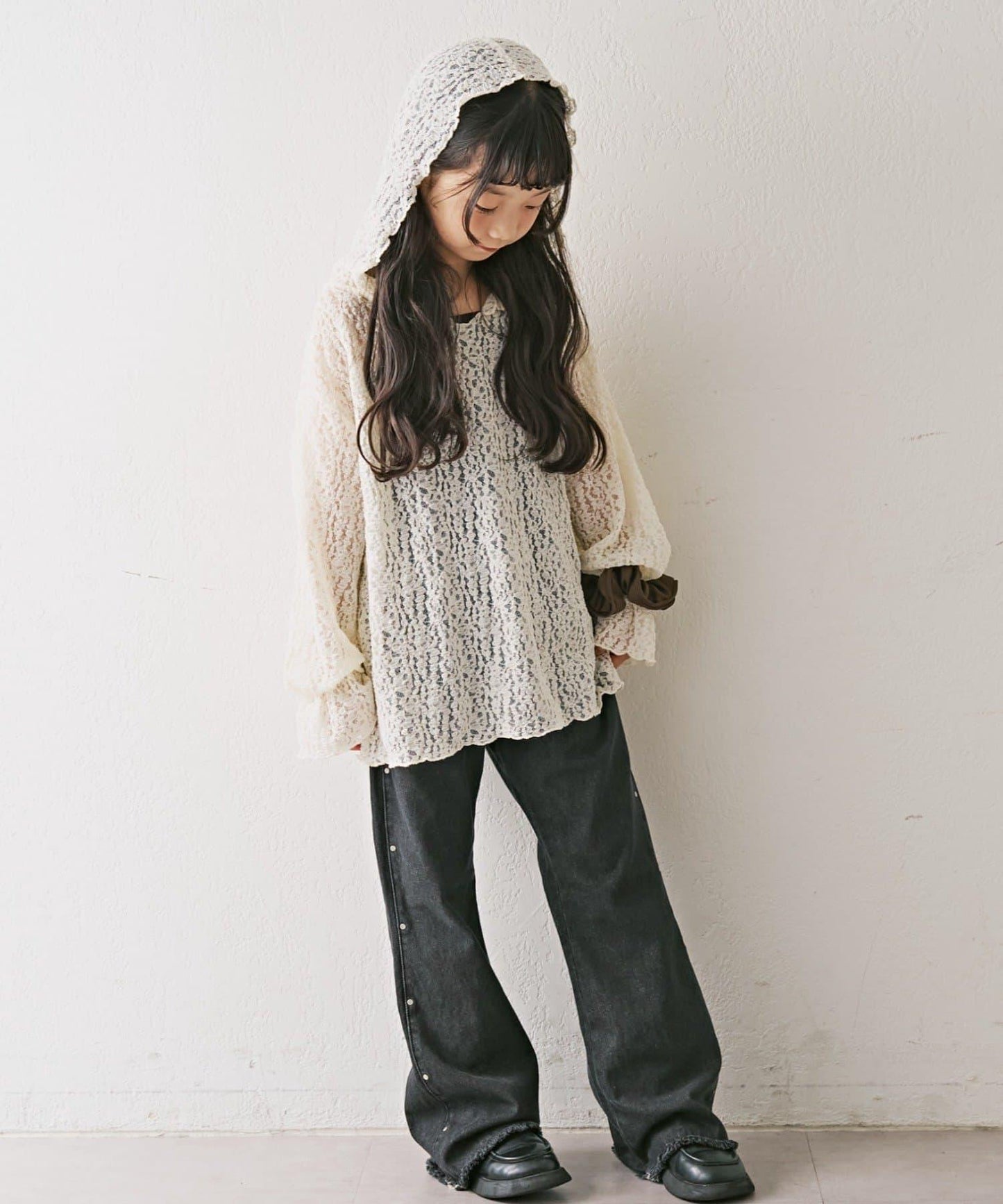 【KIDS】鉚釘喇叭牛仔褲