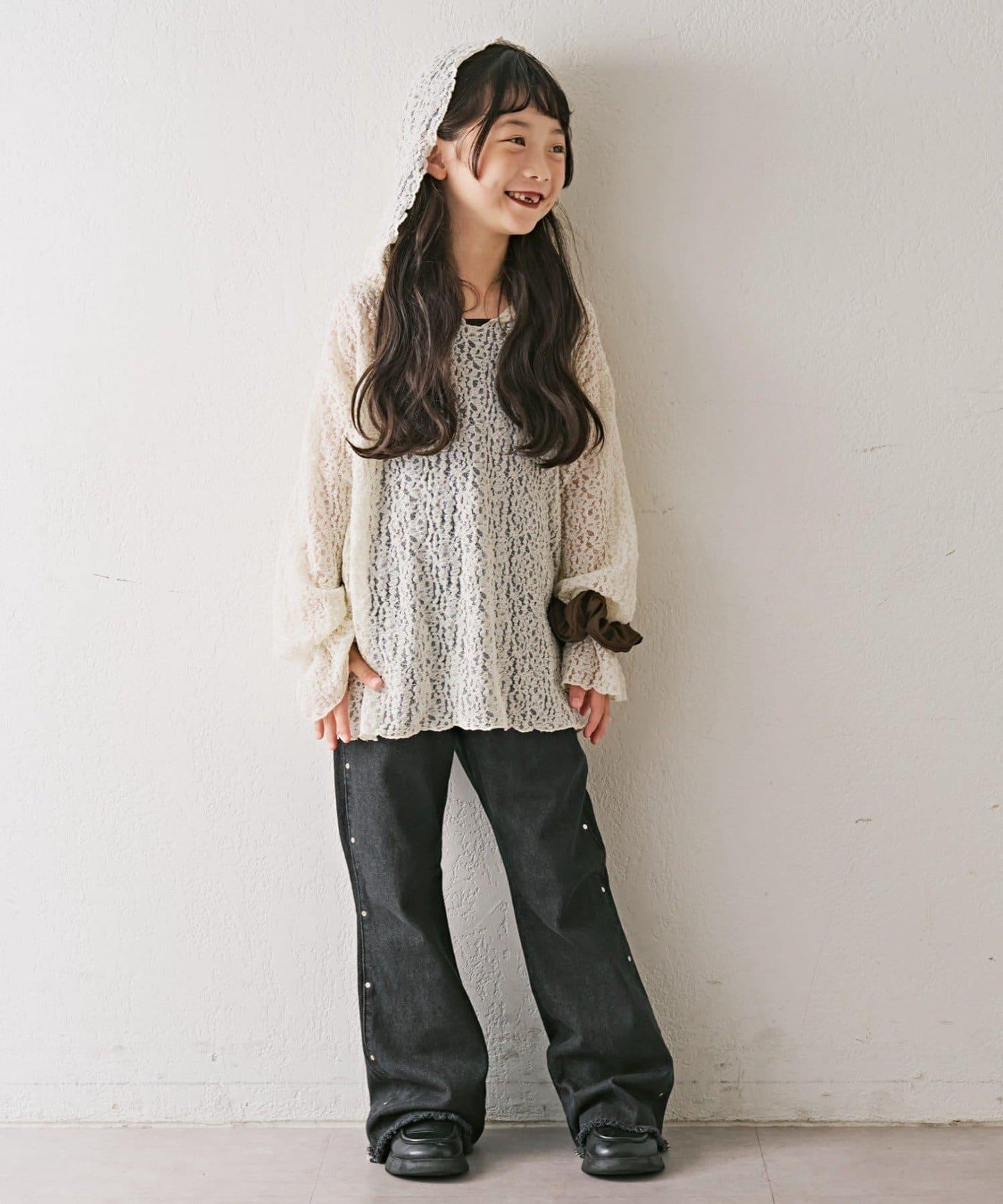 【KIDS】鉚釘喇叭牛仔褲