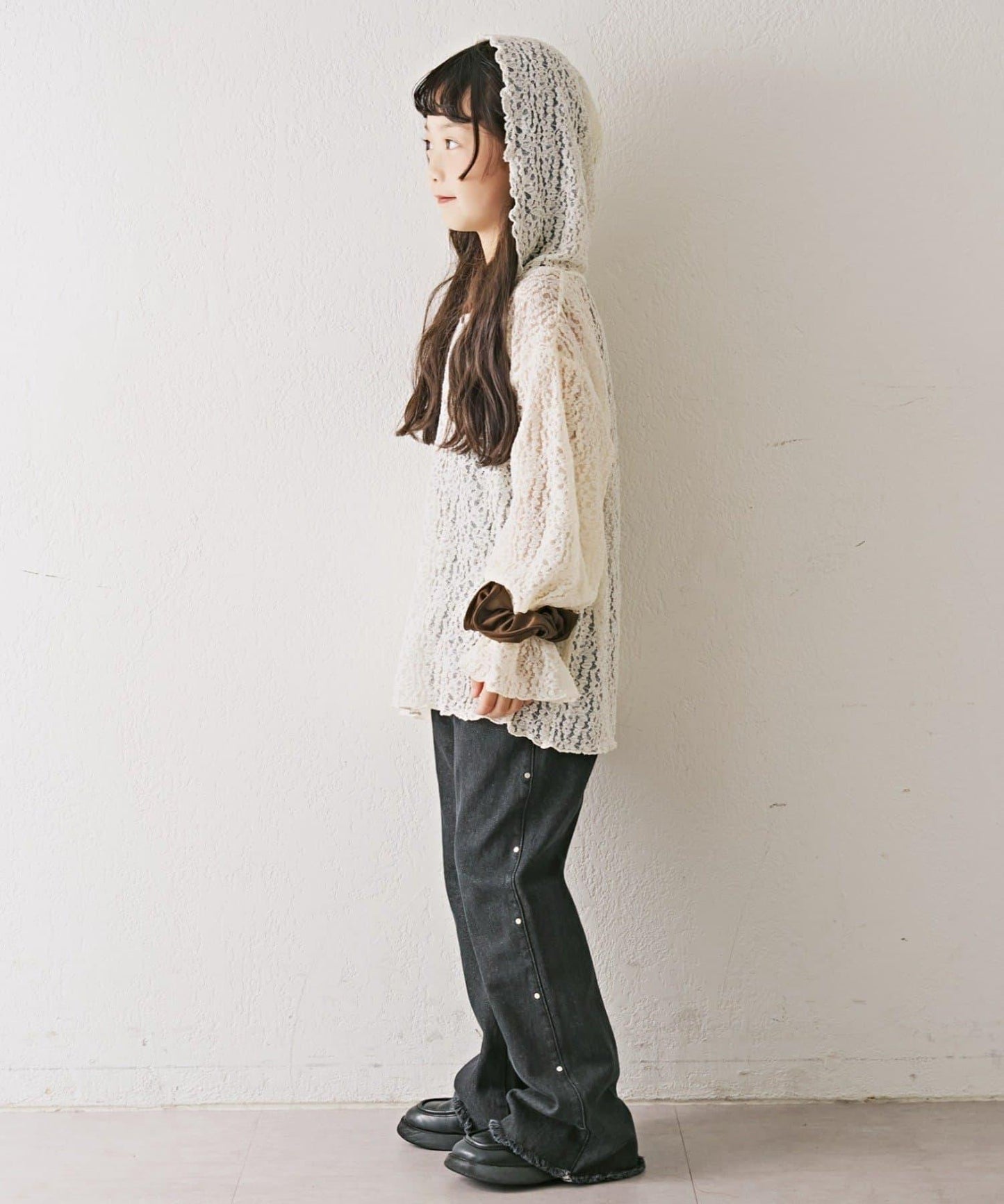 【KIDS】鉚釘喇叭牛仔褲