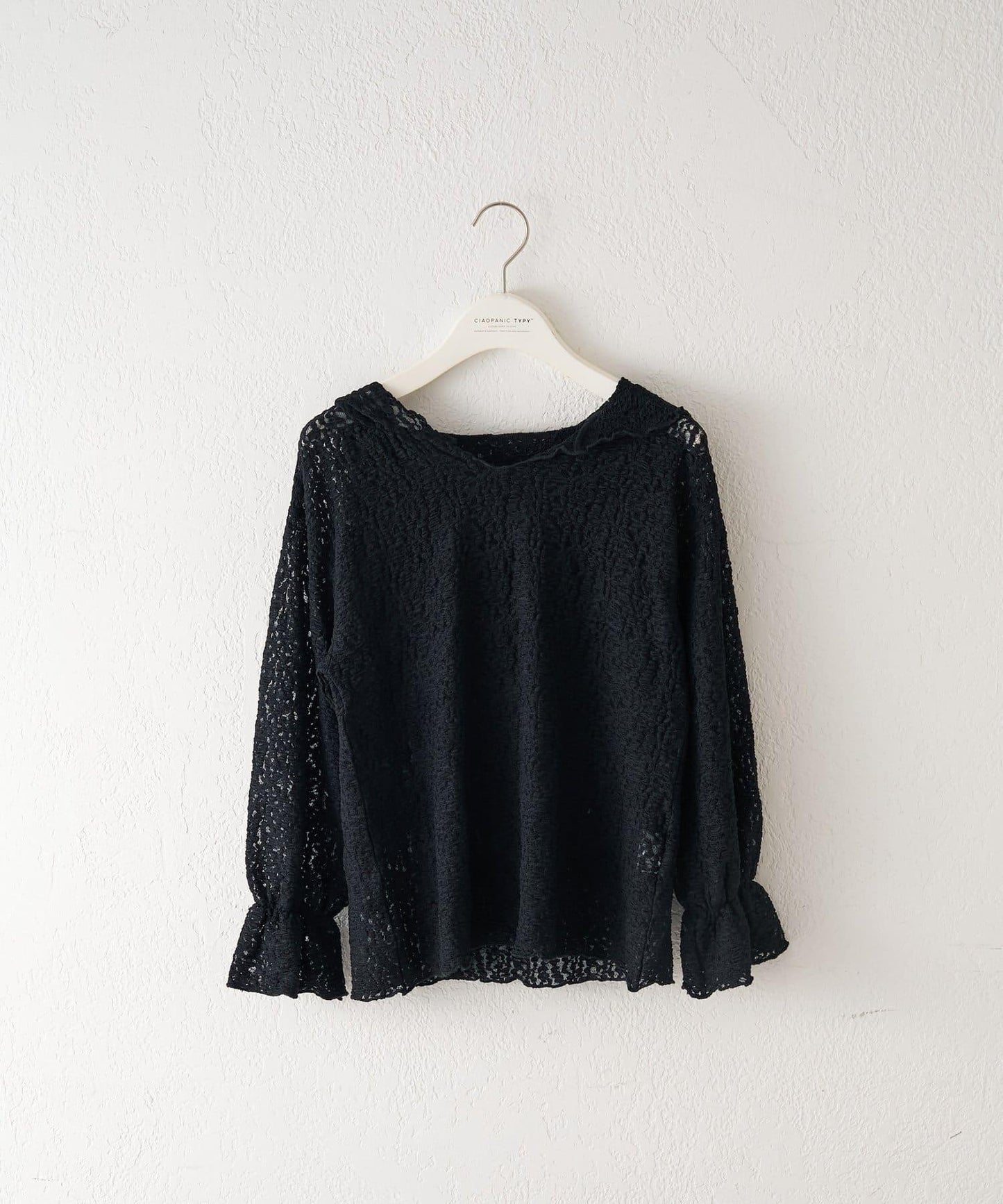 【KIDS】彈力蕾絲連帽衫