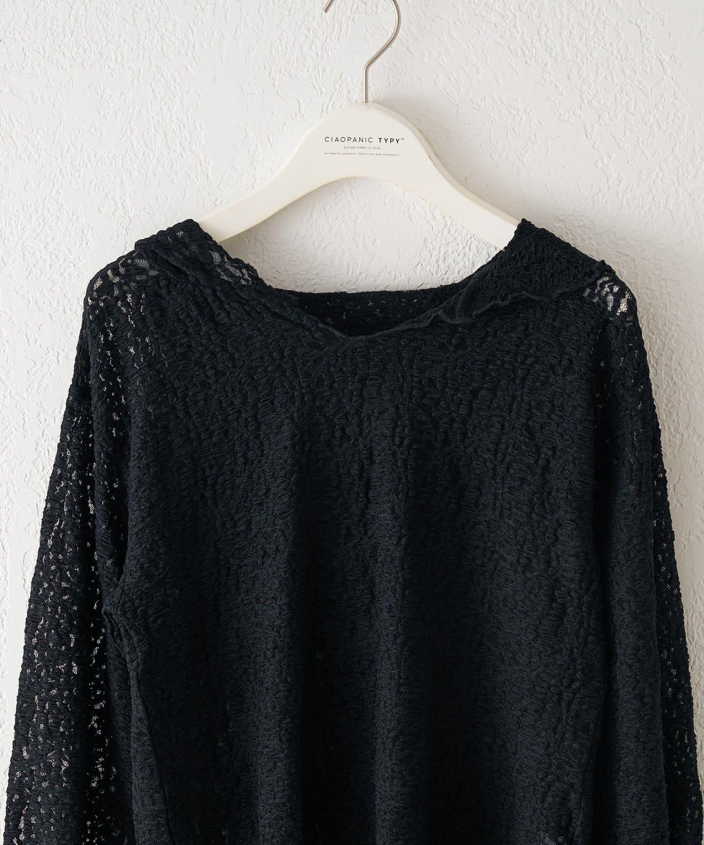 【KIDS】彈力蕾絲連帽衫