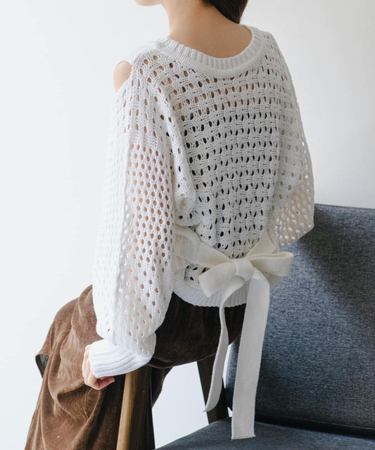 【Kastane】腰帶開衩針織衫